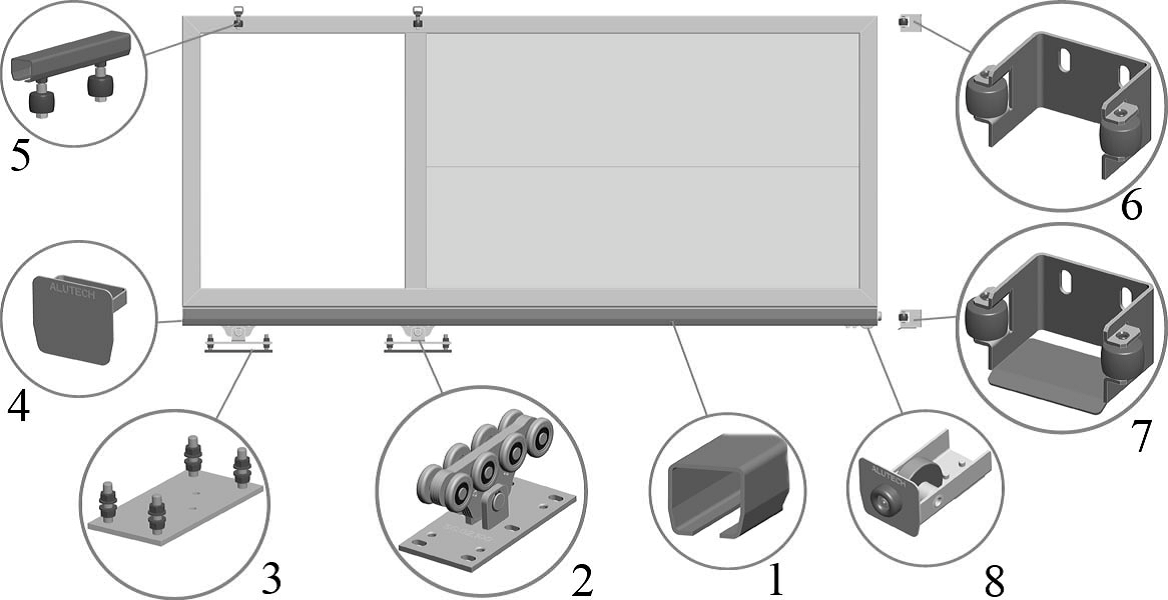 Комплекты для сборки ворот. Комплект для откатных ворот Алютех. Схема сборки откатных ворот РОЛТЭК. Комплект откатных ворот Дорхан 71. Чертежи комплекта откатных ворот Дорхан.